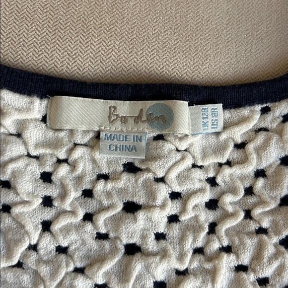 Boden Annabel Knit A Line Fit  Flare Polka‎ Dot Dress 3/4 Sleeve V-Neck Size 8 R - Picture 5 of 13